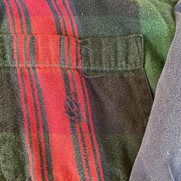 VTG Nautica Shirt Mens XL Blue Vertical Plaid Colorblock 90s Logo Twill - Picture 4 of 9